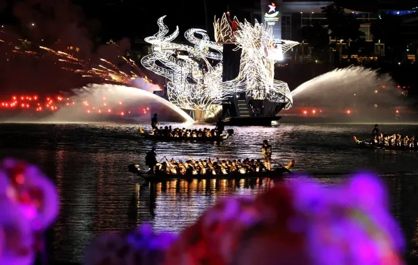 ailes aquatiques cérmonie d'ouverture jeux olympiques de la jeunessse singapour marina bay 2