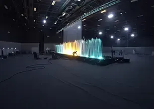 Installation fontaine dansante en intérieur